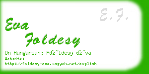 eva foldesy business card